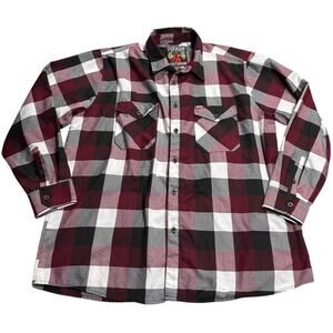 Dixxon Flannel Company South Paw Button Down Shirt Plaid Mens 3X Red Black White
